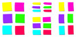 © Peter Hermes Furian - Neon colored sticky notes, different forms with bright fluorescent colors. Isolated vector illustration on white background.
