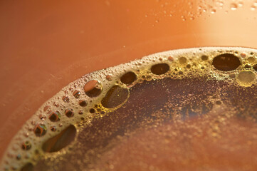 Canvas Print - Macro shot of oil drops on soapy water