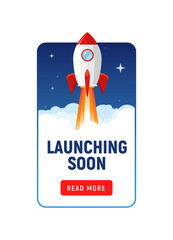 Wall Mural - Launching soon marketing store template. Coming soon announcement flyer banner.