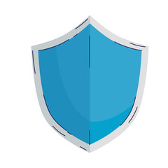 Wall Mural - shield guard blue protection icon vector illustration design