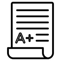 Sticker - A+ grade sheet icon, good result report 