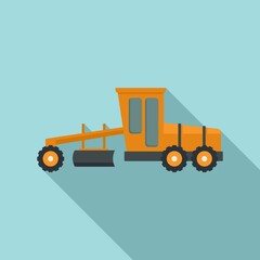 Poster - Grader machine construction icon. Flat illustration of grader machine construction vector icon for web design