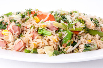 Wall Mural - ham stir fry with vegetables