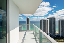 Luxury Condo Balcony With Coastal Ocean Water View