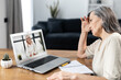 © Vadim Pastuh - Video conference with a doctor, video consultation online. A female doctor, therapy recommends treatment, advises herapy to senior woman via video connection. Telemedicine concept