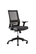 Vertical Partial Side View Of Black Office Chair Isolated On White Background