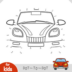 Wall Mural - Numbers game, education dot to dot game, Car