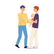 © sabelskaya - Homosexual or gay married couple with child flat vector illustration on white.