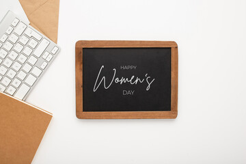 Wall Mural - Closeup shot of a Women's day desk decoration set with text on it