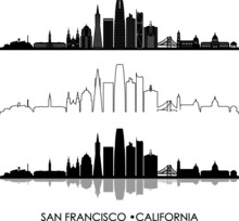 SAN FRANCISCO California SKYLINE City Silhouette
