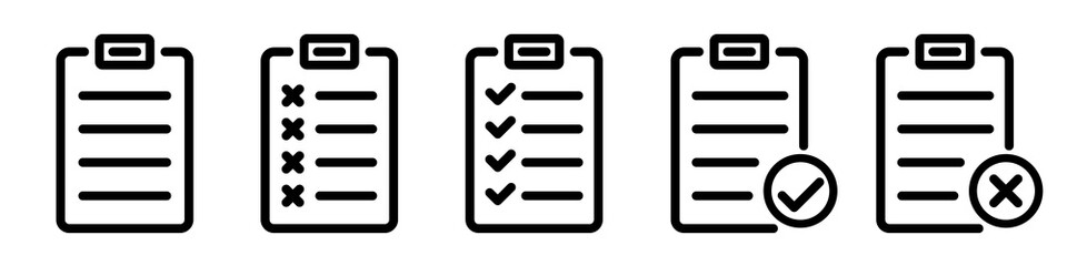 Wall Mural - paper document icons. vector checklist icons isolated.