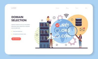 Canvas Print - domain selection web banner or landing page. support and development