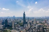 Fototapeta  - Aerial view of urban Nanjing city in a sunny day