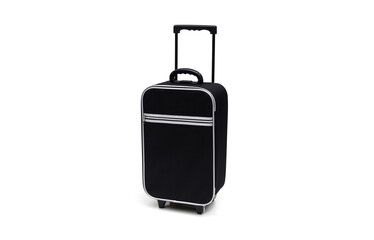 A wheeled luggage isolated on white