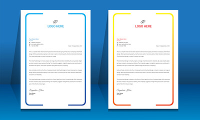 Wall Mural - letterhead format template, business style letterhead design template. company letterhead template d