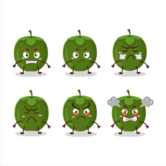 Sticker - Black sapote cartoon character with various angry expressions