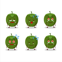 Poster - Cartoon character of black sapote with sleepy expression