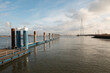 Mooring place for the waterbus on the Western Scheldt at the village of Kallo in Belgium