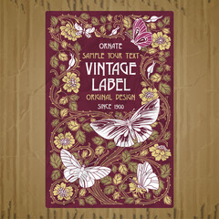 Canvas Print - vector vintage items: label art nouveau