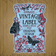 Vector Vintage Items: Label Art Nouveau