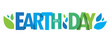 EARTH DAY - APRIL 22 green vector typography banner with leaves isolated on white background