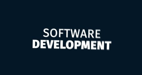 Wall Mural - Software Development. Business Applications. Animated words. Kinetic text animation. Intro