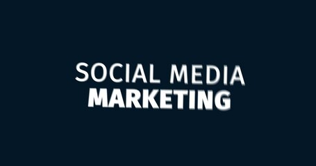 Wall Mural - social media marketing. grow your business. animated words. kinetic text animation. intro