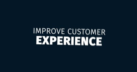 Wall Mural - quality control. improve customer experience. animated words. kinetic text animation. intro