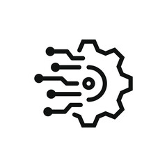 digital technology gear icon concept isolated on white background. vector illustration