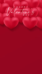 Valentine's Day background design with text space using red and white color of heart shape .