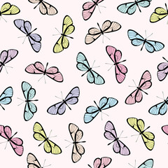 Vector butterfly seamless repeat pattern design background