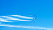 Airplanes taking part in air show