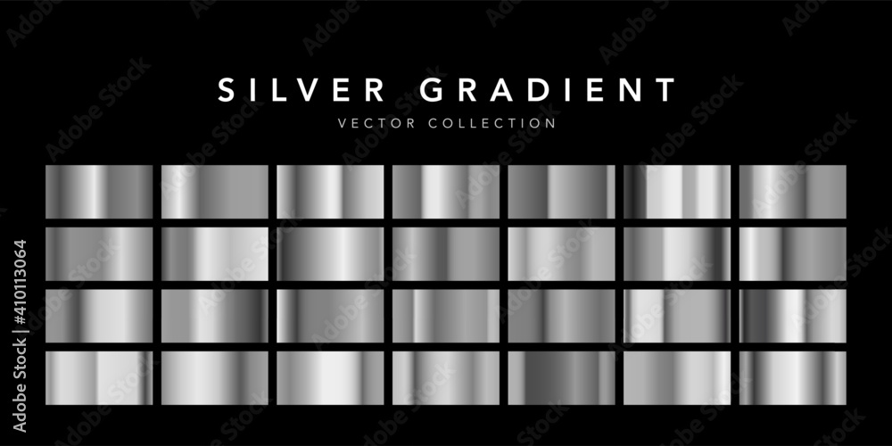 Collection of silver foil texture background. Metal gradient template ...