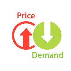 Canvas Print - price up demand down icon. clipart image isolated on white background