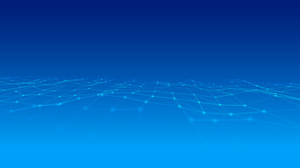 Wall Mural - abstract wave background with connection dots and lines. technology illustration. futuristic modern 