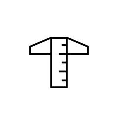 Wall Mural - t-squre ruler line icon. clipart image isolated on white background.