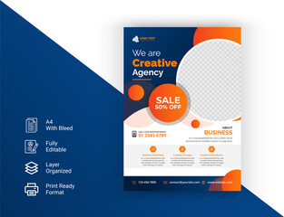 Corporate Business Flyer Template Geometric shape Circle Abstract Color concepts a4 poster brochure cover design layout background