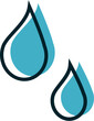 Water or sweat drops vector icon graphic or clipart illustration