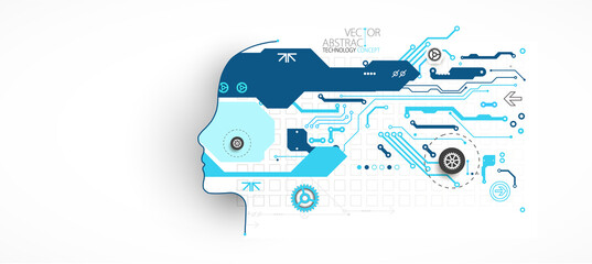 Artificial intelligence concept. Technology background. Vector science illustration