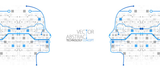 Artificial intelligence concept. Technology background. Vector science illustration