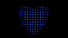 Transparent Heart Animation With Blue Texture With Beat 3d 4K Green Screen