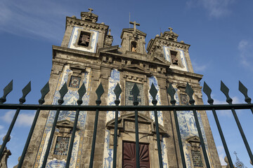 Sticker - Santo Ildefonso church with an arrow fence in Porto, Portugal