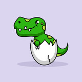 Fototapeta Dinusie - Cute T-Rex dino mascot design