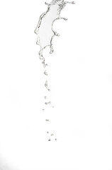 Wall Mural - Transparent clear water splash with drops  isolated on white background