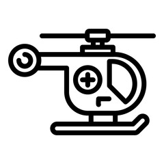 Wall Mural - Emergency rescue helicopter icon. Outline emergency rescue helicopter vector icon for web design isolated on white background