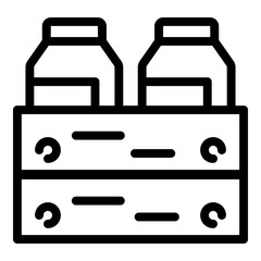 Wall Mural - Milk bottles box icon. Outline milk bottles box vector icon for web design isolated on white background