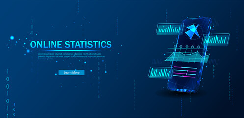 Wall Mural - online statistic, data analytics and finance and trading mobile app. smartphone app and ui, ux, kit 