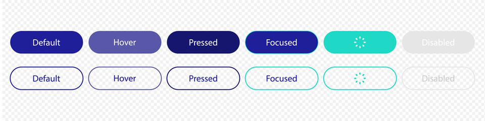 Wall Mural - set of vector buttons. user interface buttons for application or site. ui kit. vector illustration e