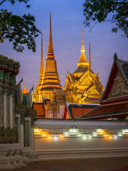 Wat Pho is a beautiful famous temple in Bangkok, Thailand. The big sleeping buddha inside is one of the tourist destination.