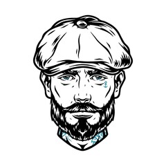 Sticker - Trendy man head in irish cap